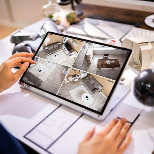 Home Security Guys monitoring live footage after CCTV installation in Brisbane, showcasing a smart home security camera system that helps you see what matters.